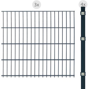 ARVOTEC Doppelstabmattenzaun ESSENTIAL 83 zum Einbetonieren Zaunelemente Zaunhöhe 83 cm, Zaunlänge 2 - 60 m Gr. H/L: 83 cm x 6 m H/L: 83 cm, grau (anthrazit) Zaunelemente