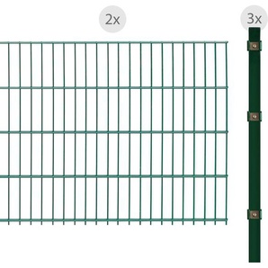 ARVOTEC Doppelstabmattenzaun ESSENTIAL 83 zum Einbetonieren Zaunelemente Zaunhöhe 83 cm, Zaunlänge 2 - 60 m Gr. H/L: 83 cm x 4 m H/L: 83 cm, grün (dunkelgrün) Zaunelemente