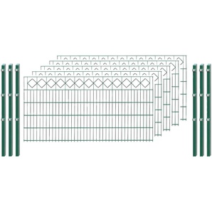ARVOTEC Doppelstabmattenzaun EXCLUSIVE 100 zum Einbetonieren Karo mit Zierleiste Zaunelemente Gr. H/L: 100 cm x 10 m H/L: 100 cm, grün (dunkelgrün) Zaunelemente