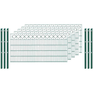 ARVOTEC Doppelstabmattenzaun EXCLUSIVE 100 zum Einbetonieren Karo mit Zierleiste Zaunelemente Zaunhöhe 100 cm, Zaunlänge 2 - 60 m Gr. H/L: 100 cm x 10 m H/L: 100 cm, grün (dunkelgrün) Zaunelemente