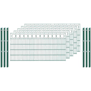 ARVOTEC Doppelstabmattenzaun EXCLUSIVE 100 zum Einbetonieren Ring mit Zierleiste Zaunelemente Zaunhöhe 100 cm, Zaunlänge 2 - 60 m Gr. H/L: 100 cm x 10 m H/L: 100 cm, grün (dunkelgrün) Zaunelemente