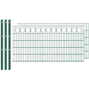 ARVOTEC Doppelstabmattenzaun EXCLUSIVE 100 zum Einbetonieren Ring mit Zierleiste Zaunelemente Zaunhöhe 100 cm, Zaunlänge 2 - 60 m Gr. H/L: 100 cm x 4 m H/L: 100 cm, grün (dunkelgrün) Zaunelemente