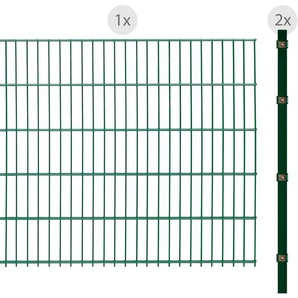 ARVOTEC Doppelstabmattenzaun EXCLUSIVE 103 zum Einbetonieren Zaunelemente Zaunhöhe 103 cm, Zaunlänge 2 - 60 m Gr. H/L: 103 cm x 2 m H/L: 103 cm, grün (dunkelgrün) Zaunelemente