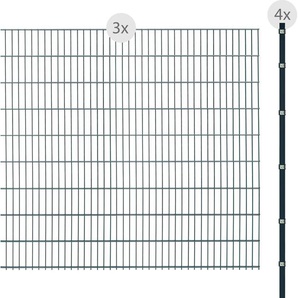 ARVOTEC Doppelstabmattenzaun EXCLUSIVE 183 zum Einbetonieren Zaunelemente Zaunhöhe 183 cm, Zaunlänge 2 - 60 m Gr. H/L: 183 cm x 6 m H/L: 183 cm, grau (anthrazit) Zaunelemente