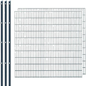 ARVOTEC Doppelstabmattenzaun EXCLUSIVE 203 zum Einbetonieren Zaunelemente Zaunhöhe 203 cm, Zaunlänge 2 - 60 m Gr. H/L: 203 cm x 4 m H/L: 203 cm, grau (anthrazit) Zaunelemente