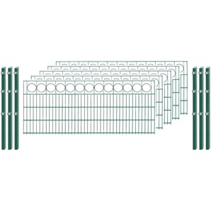 ARVOTEC Doppelstabmattenzaun EXCLUSIVE 80 zum Einbetonieren Ring mit Zierleiste Zaunelemente Gr. H/L: 80 cm x 10 m H/L: 80 cm, grün (dunkelgrün) Zaunelemente