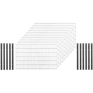 ARVOTEC Einstabmattenzaun ESSENTIAL 100 zum Aufschrauben Zaunelemente Gr. H/L: 100 cm x 10 m H/L: 100 cm, grau (anthrazit) Zaunelemente
