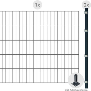 ARVOTEC Einstabmattenzaun ESSENTIAL 100 zum Aufschrauben Zaunelemente Zaunhöhe 100 cm, Zaunlänge 2 - 60 m Gr. H/L: 100 cm x 2 m H/L: 100 cm, grau (anthrazit) Zaunelemente