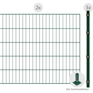 ARVOTEC Einstabmattenzaun ESSENTIAL 100 zum Aufschrauben Zaunelemente Zaunhöhe 100 cm, Zaunlänge 2 - 60 m Gr. H/L: 100 cm x 4 m H/L: 100 cm, grün (dunkelgrün) Zaunelemente