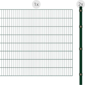 ARVOTEC Einstabmattenzaun ESSENTIAL 120 zum Einbetonieren Zaunelemente Gr. H/L: 120 cm x 2 m H/L: 120 cm, grün (dunkelgrün) Zaunelemente