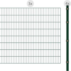 ARVOTEC Einstabmattenzaun ESSENTIAL 120 zum Einbetonieren Zaunelemente Gr. H/L: 120 cm x 6 m H/L: 120 cm, grün (dunkelgrün) Zaunelemente