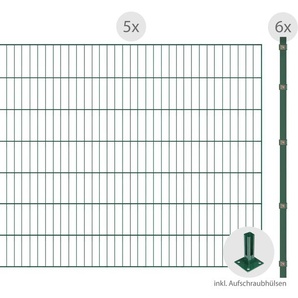 ARVOTEC Einstabmattenzaun ESSENTIAL 140 zum Aufschrauben Zaunelemente Gr. H/L: 140 cm x 10 m H/L: 140 cm, grün (dunkelgrün) Zaunelemente
