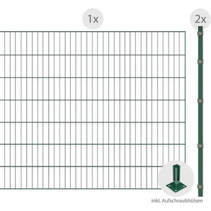 ARVOTEC Einstabmattenzaun ESSENTIAL 140 zum Aufschrauben Zaunelemente Gr. H/L: 140 cm x 2 m H/L: 140 cm, grün (dunkelgrün) Zaunelemente