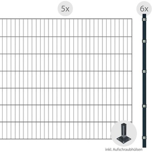 ARVOTEC Einstabmattenzaun ESSENTIAL 140 zum Aufschrauben Zaunelemente Zaunhöhe 140 cm, Zaunlänge 2 - 60 m Gr. H/L: 140 cm x 10 m H/L: 140 cm, grau (anthrazit) Zaunelemente