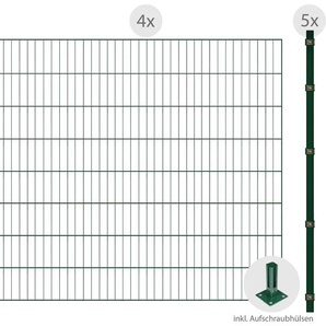 ARVOTEC Einstabmattenzaun ESSENTIAL 160 zum Aufschrauben Zaunelemente Gr. H/L: 160 cm x 8 m H/L: 160 cm, grün (dunkelgrün) Zaunelemente