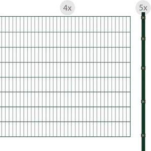 ARVOTEC Einstabmattenzaun ESSENTIAL 160 zum Einbetonieren Zaunelemente Gr. H/L: 160 cm x 8 m H/L: 160 cm, grün (dunkelgrün) Zaunelemente