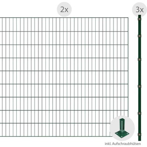 ARVOTEC Einstabmattenzaun ESSENTIAL 180 zum Aufschrauben Zaunelemente Gr. H/L: 180 cm x 4 m H/L: 180 cm, grün (dunkelgrün) Zaunelemente