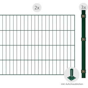 ARVOTEC Einstabmattenzaun ESSENTIAL 80 zum Aufschrauben Zaunelemente Gr. H/L: 80 cm x 4 m H/L: 80 cm, grün (dunkelgrün) Zaunelemente