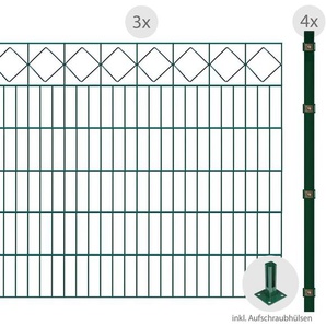 ARVOTEC Zaun ESSENTIAL 120 zum Aufschrauben Karo Zaunelemente Gr. H/L: 120 cm x 6 m H/L: 120 cm, grün (dunkelgrün) Zaunelemente
