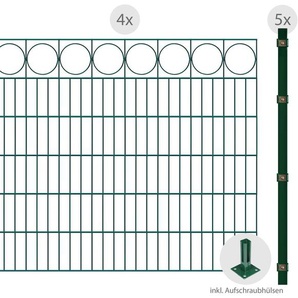 ARVOTEC Zaun ESSENTIAL 120 zum Aufschrauben Ring Zaunelemente Gr. H/L: 120 cm x 8 m H/L: 120 cm, grün (dunkelgrün) Zaunelemente