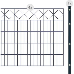 ARVOTEC Zaun Karo Zaunelemente mit Abdeckschienen, 103 cm, 8 m Gr. H/L: 100 cm x 8 m, grau (anthrazit) Zaunelemente