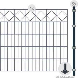 ARVOTEC Zaun Karo Zaunelemente zum Aufschrauben, 103 cm, 8 m Gr. H/L: 100 cm x 8 m, grau (anthrazit) Zaunelemente