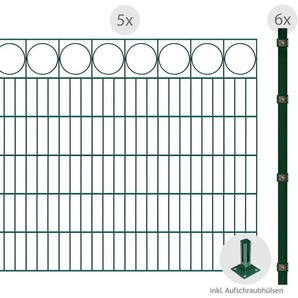 ARVOTEC Zaun Ring Zaunelemente zum Aufschrauben, 123 cm, 10 m Gr. H/L: 120 cm x 10 m, grün Zaunelemente