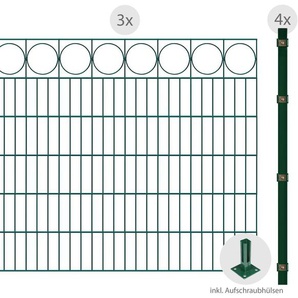 ARVOTEC Zaun Ring Zaunelemente zum Aufschrauben, 123 cm, 6 m Gr. H/L: 120 cm x 6 m, grün Zaunelemente