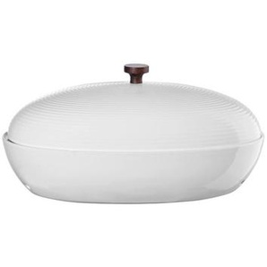 ASA Brottopf kitchenart; Weiß, Keramik, 0 L, oval, 32x16.5x18 cm, Lüftungslöcher, atmungsaktiv, Deckel, Küchenzubehör, Brotkästen & -Körbe