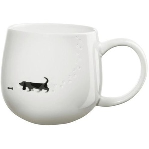 ASA Kaffeebecher Magu, Weiß Hochglanz, Keramik, Hund, 400 ml, 9.5 cm, Kaffee & Tee, Tassen, Kaffeebecher