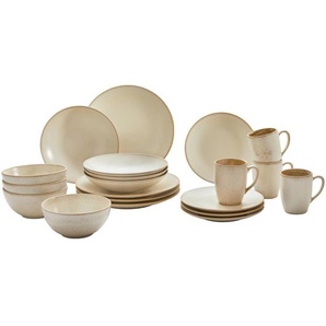 ASA Kombiservice Cafe del Mar, Beige, Keramik, 20-teilig, Uni, 250 ml, Essen & Trinken, Geschirr, Geschirr-Sets, Kombiservice