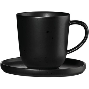 ASA SELECTION Espressotasse mit Untertasse Kuro - schwarz - Materialmix - 6 cm - 6.0 | Möbel Kraft