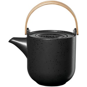 ASA SELECTION Teekanne mit Holzgriff Kuro - schwarz - Porzellan, Holz, Porzellan - 17,5 cm - 14,5 cm - 12,6 cm | Möbel Kraft