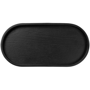 ASA Tablett Wood black, Schwarz, Holz, Weide, oval, 11x2x23 cm, Tischkultur & Servieren, Tabletts