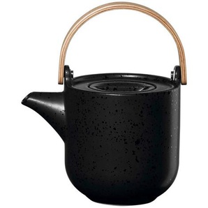 ASA Teekanne Coppa Kuro, Schwarz, Holz, Keramik, 600 ml, 10.7x12x14.5 cm, Ausgießer, Filtereinsatz, Kaffee & Tee, Kannen, Teekannen