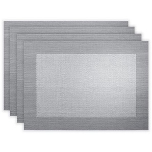 ASA Tischset, Schwarz, Silber, Kunststoff, rechteckig, 46x33 cm, abwischbar, Wohntextilien, Tischwäsche, Tischsets