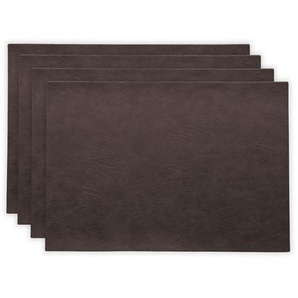 ASA Tischset Vegan Leather, Dunkelbraun, Kunststoff, rechteckig, 46x33 cm, abwischbar, Wohntextilien, Tischwäsche, Tischsets