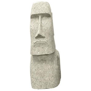 Asia Style - Asiastyle Moai Kopf 50 cm Gartenfigur Osterinsel Dekofigur Skulptur Basanit Gartendekoration
