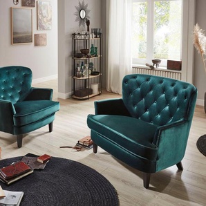 ATLANTIC home collection 1,5-Sitzer, XXL-Sessel mit Taschenfederkern und Samtveloursbezug