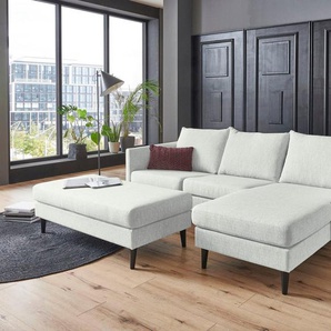 ATLANTIC home collection Ecksofa Rekvik L-Form, mit Wellenunterfederung, mane beidseitig montierbar