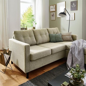 ATLANTIC home collection Ecksofa Tea L-Form, Ecksofa, frei im Raum stellbar und Recamiere beidseitig montierbar