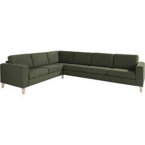 ATLANTIC home collection Ecksofa Terra L-Form, mit Wellenunterfederung, langer Schenkel links oder rechts montierbar