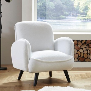 ATLANTIC home collection Sessel Ben, mit Wellenunterfederung, Massivholzfüße, frei im Raum stellbar
