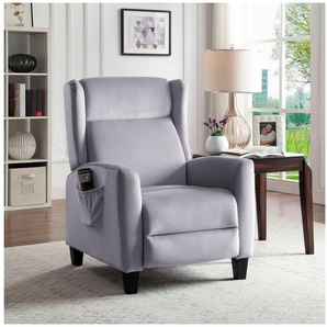 ATLANTIC home collection TV-Sessel Timo, klassischer Ohrensessel mit Relaxfunktion und praktischer Seitentasche