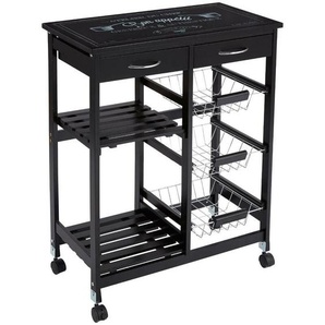 Atmosphera - Küchenwagen, multifunktionale mobile Bar auf Rädern, 67 x 35 x 81 cm