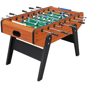 Atrigo FUßBALLTISCH, Braun, Schwarz, Holz, Metall, Kunststoff, Recyclingholz, 73.4x87x137.6 cm, Torzähler manuell, Rollenlager, Balleinwurf auf beiden