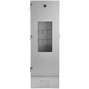 Atrigo Räucherofen , Silber , Metall , 44x121x28 cm , verchromte Roste, emaillierte Räucherschale, Thermometer in der Tür, Hängeregale , Grills