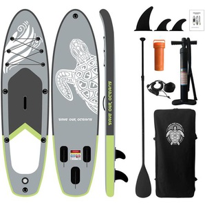 Atrigo Stand-Up Turtle 2 Save OUR Ocean, Grau, Grün, Weiß, Kunststoff, 290x75x15 cm, Freizeit, Pools und Wasserspaß, Stand Up Paddle