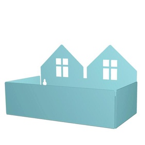 Aufbewahrung im Kinderzimmer, Twin House Box, in pastellblau, aus Metall, von roommate