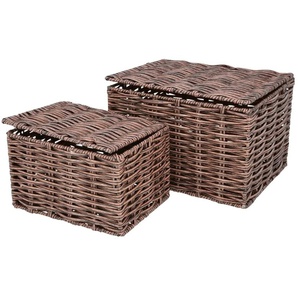 Aufbewahrungsbox 2er Set - braun - Kunststoff,Metall - 20 cm - 13 cm - cm 16,0 | Möbel Kraft